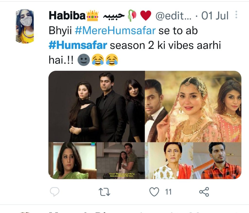 Twitter draws strong comparison between Humsafar and Mere Humsafar
