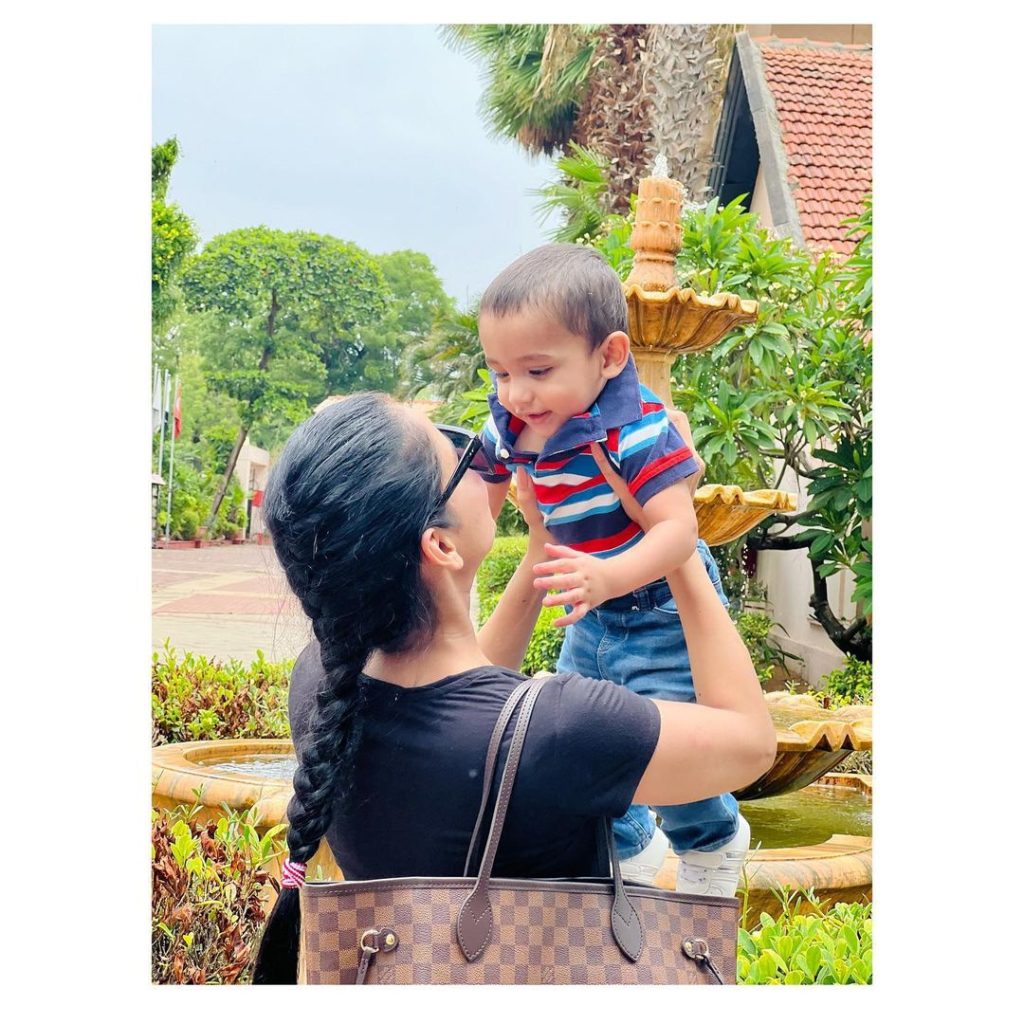 Saniya Shamshad Hussain Latest Clicks With Son