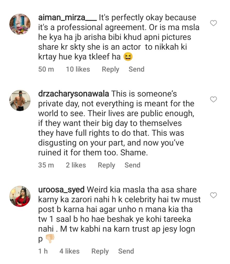 Arisha Razi Lashes Out At Photography Page for Leaking Nikkah Moments