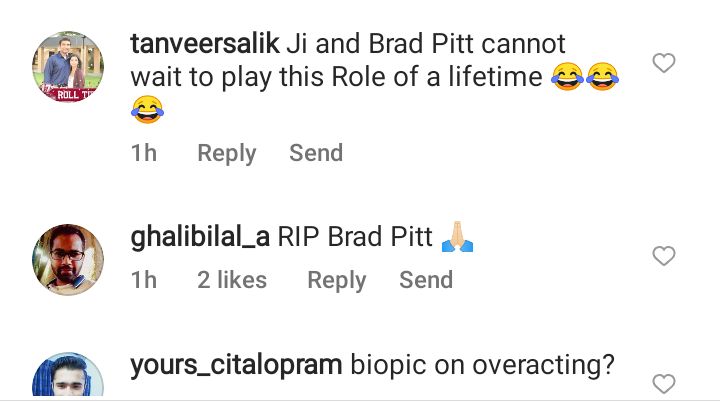 The public mocks Ahmed Shehzad for having expectations from Brad Pittie