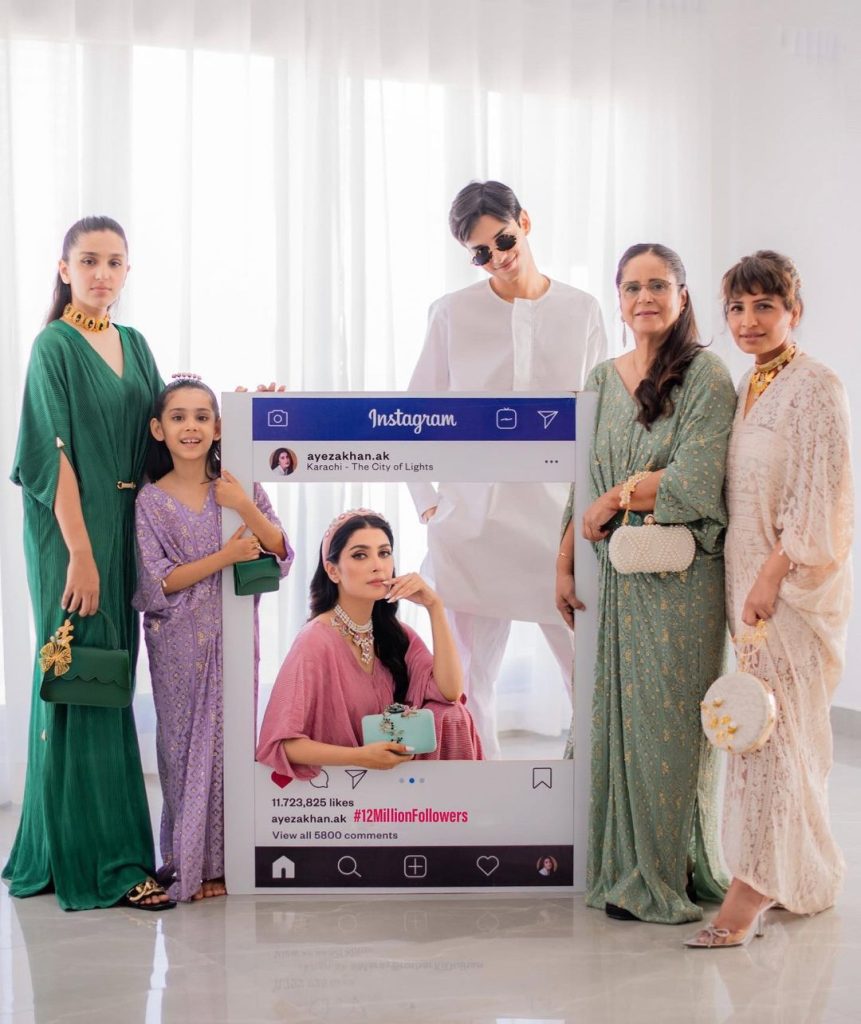 Ayeza Khan Celebrates 12 Million Followers With A Family Shoot