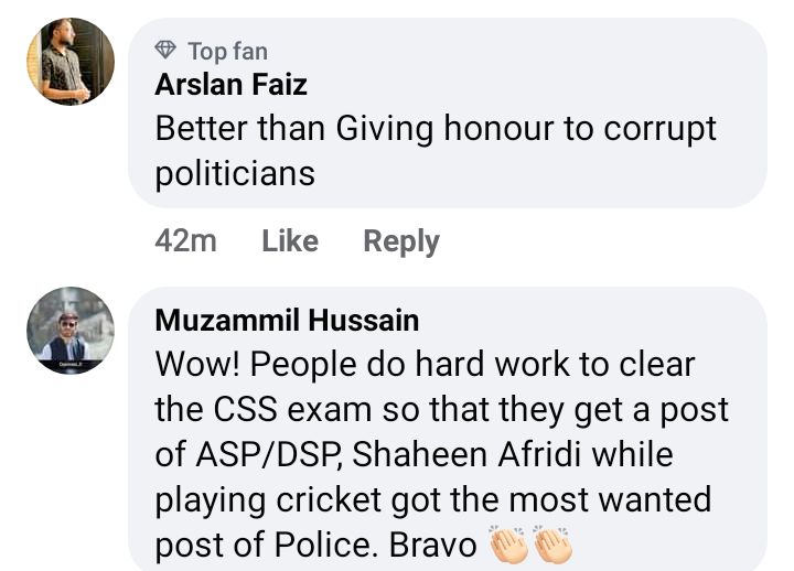 Public's Interesting Response To Shaheen Afridi Becoming Honorary DSP