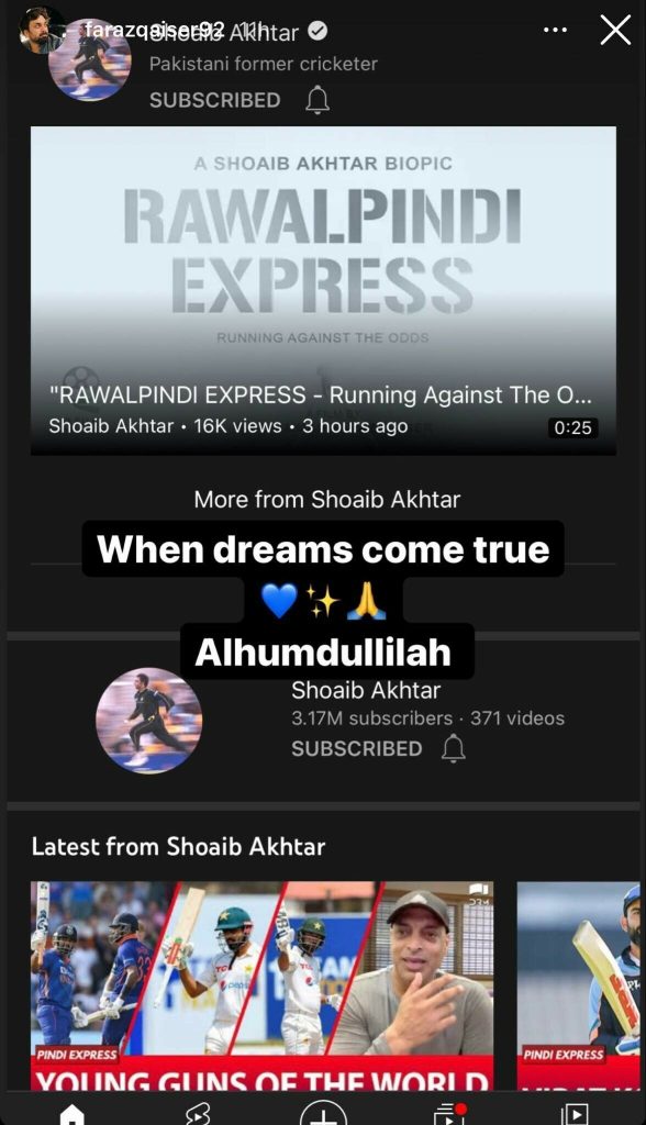 Shoaib Akhtar's Biopic Film "RAWALPINDI EXPRESS" - Details
