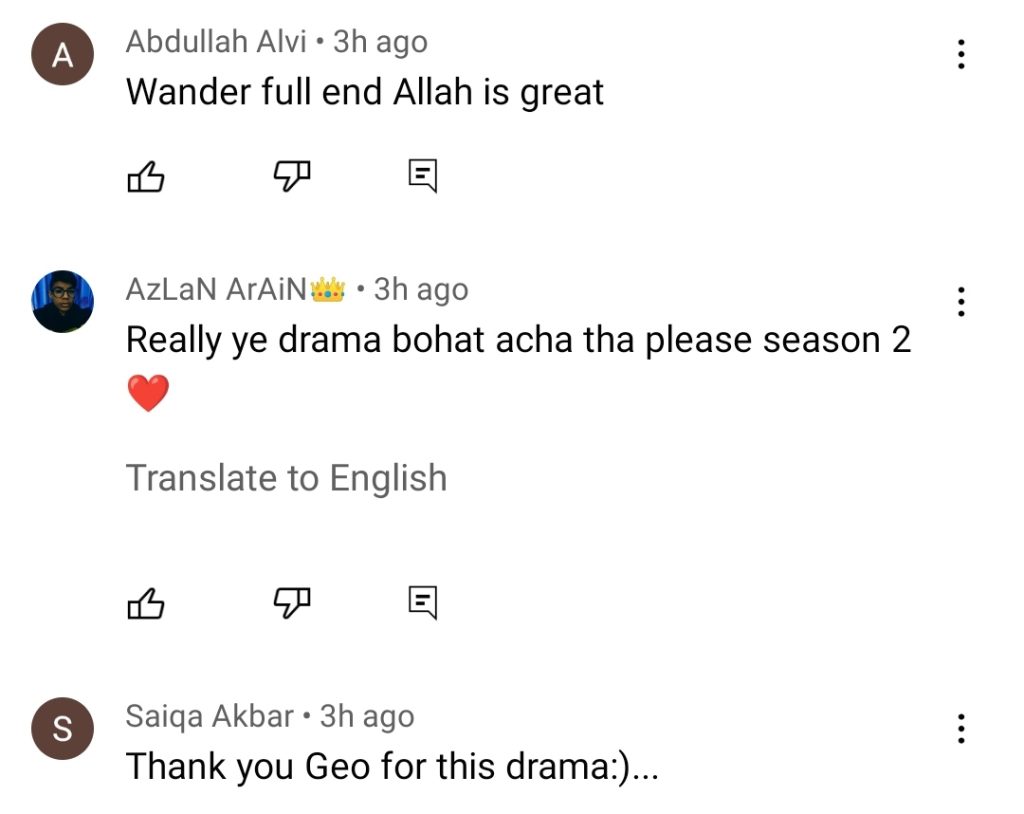 Inaam E Mohabbat Last Episode Public Reaction