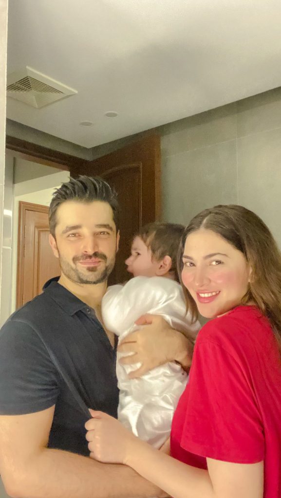 Hamza Ali Abbasi Recent Pictures With Naimal & Son