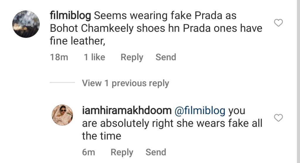 Fans Think Ayeza Wore Fake Prada Shoes