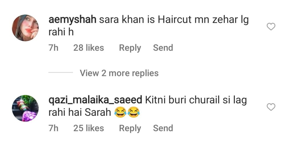 Sarah Khan's New Hairstyle Unapproved By Fans