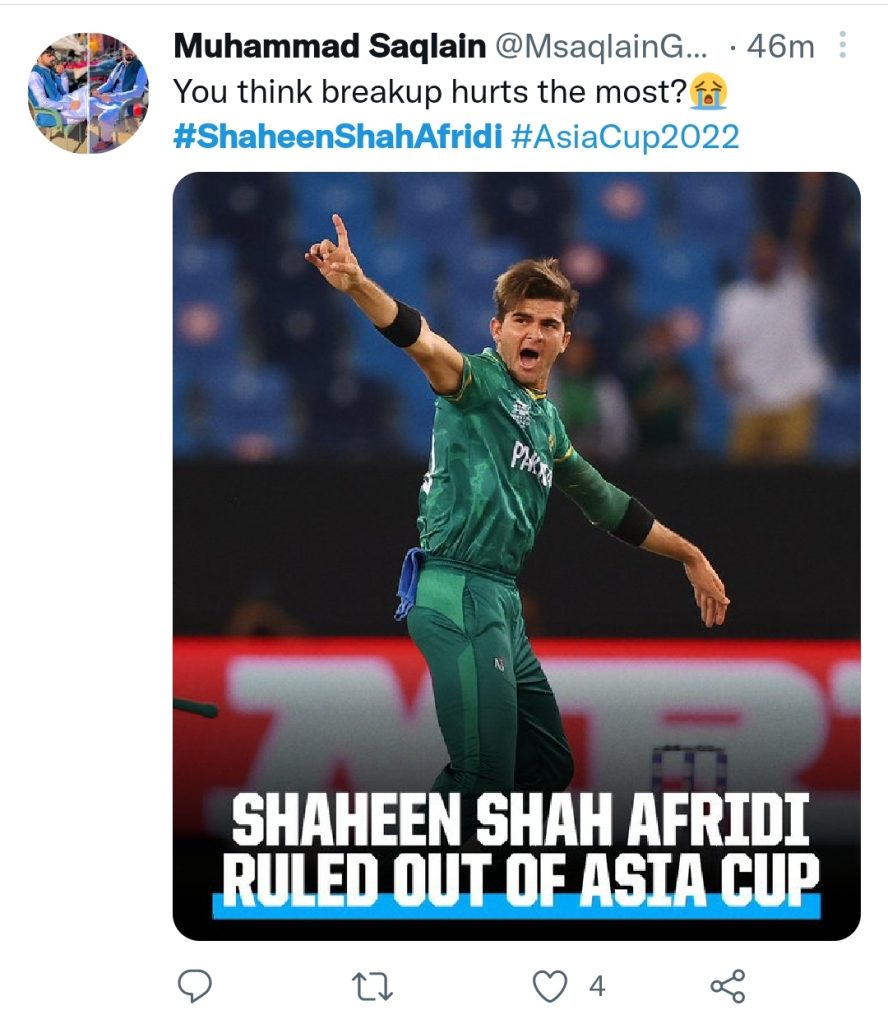 Fans Unhappy With Shaheen Shah Afridi's Elimination from Asia Cup