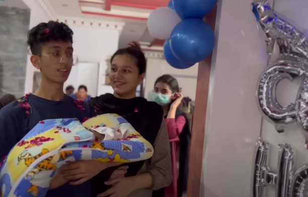 Teenage Couple Asad And Nimra Reveal Newborn Son's Face