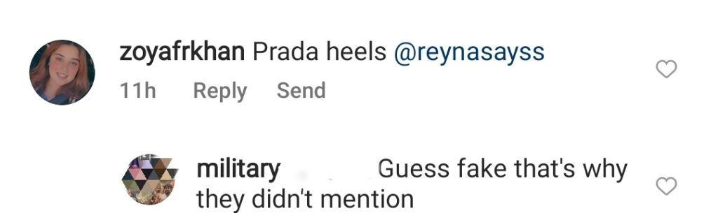 Fans Think Ayeza Wore Fake Prada Shoes