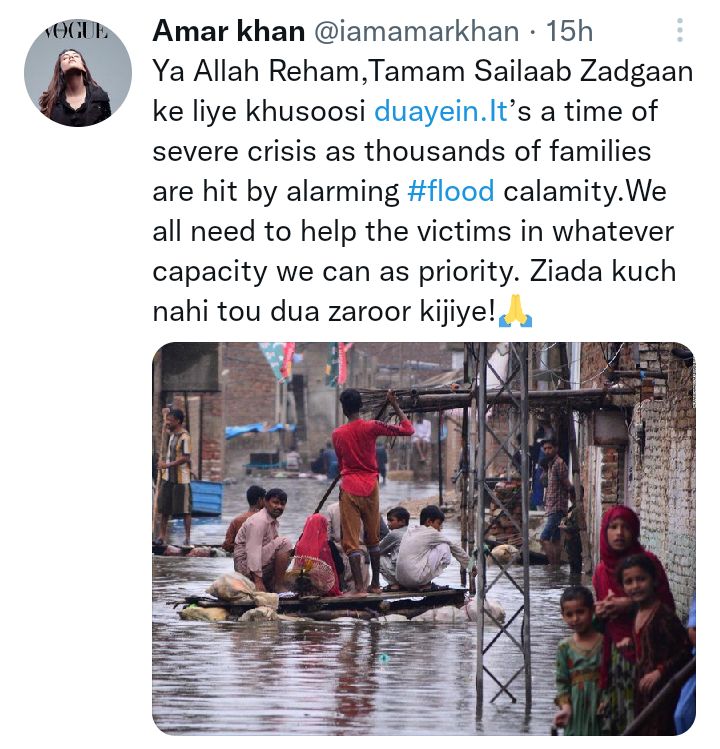 Celebrities appeal for donations due to devastating floods in Pakistan