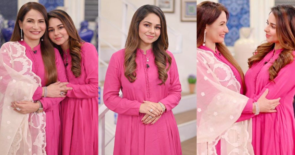 Beena Chaudhry And Hareem Sohail On The Sets Of Good Morning Pakistan