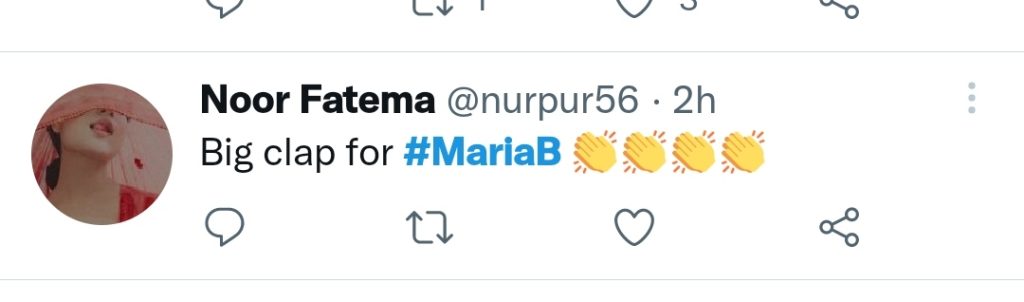 Public Praises Maria B for Her Recent Statements