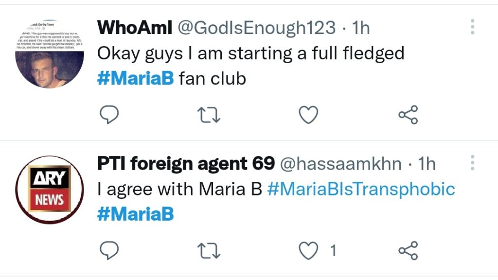 Public Praises Maria B for Her Recent Statements