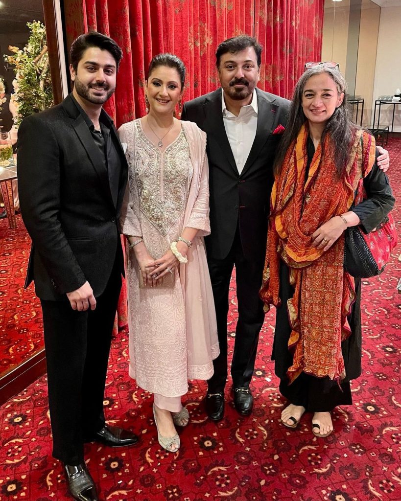 Nauman Ijaz And Family Attend A Wedding With Samiya Mumtaz