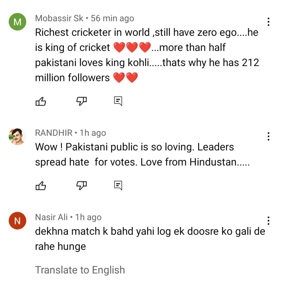 Virat Kohli's beautiful gesture for Pakistani fan