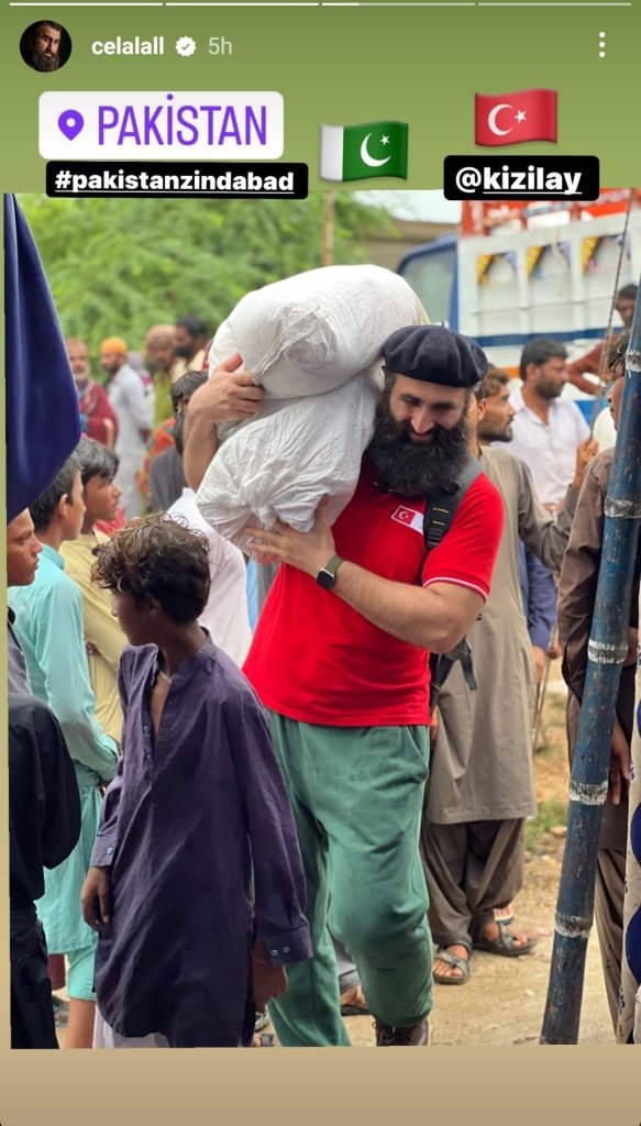 Ertugrul Famed Turkish actor in Pakistan for Flood Relief Activities