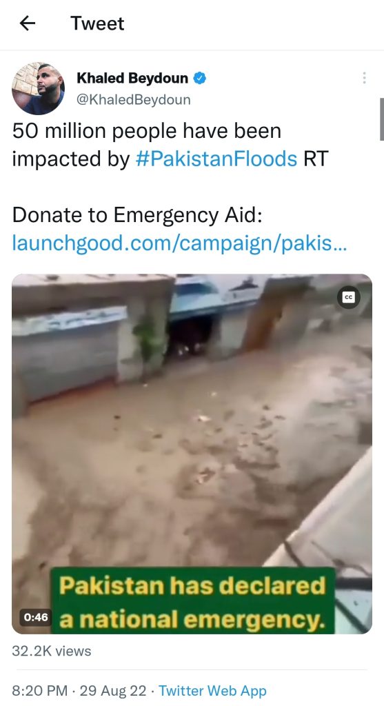 International Celebrities Extend Support For Pakistan Amidst Flood