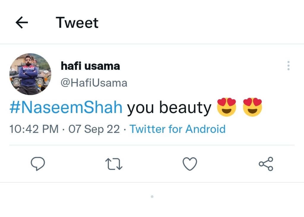 Twitter Users Praise Naseem Shah For Match Winning Game