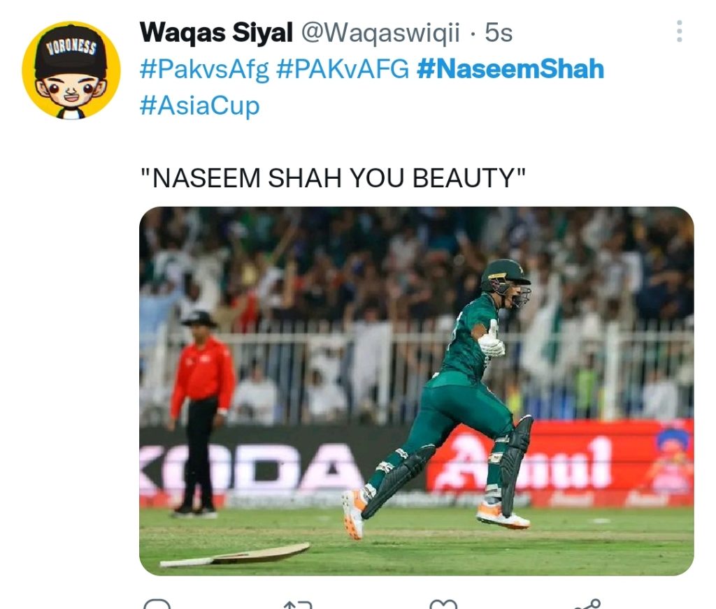 Twitter Users Praise Naseem Shah For Match Winning Game