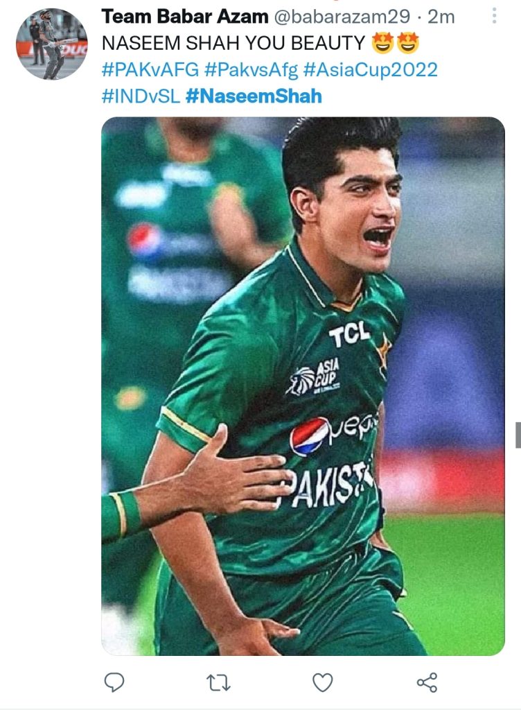 Twitter Users Praise Naseem Shah For Match Winning Game