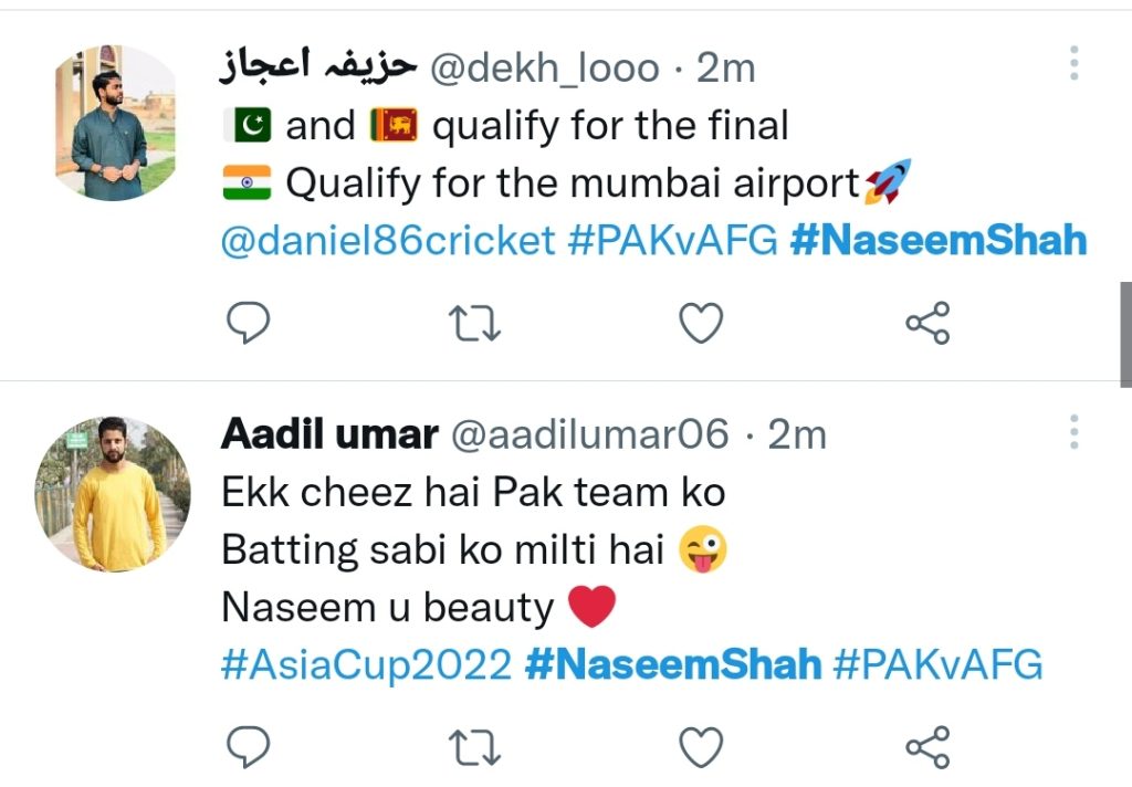 Twitter Users Praise Naseem Shah For Match Winning Game