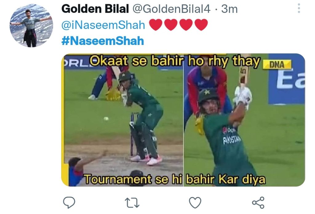 Twitter Users Praise Naseem Shah For Match Winning Game