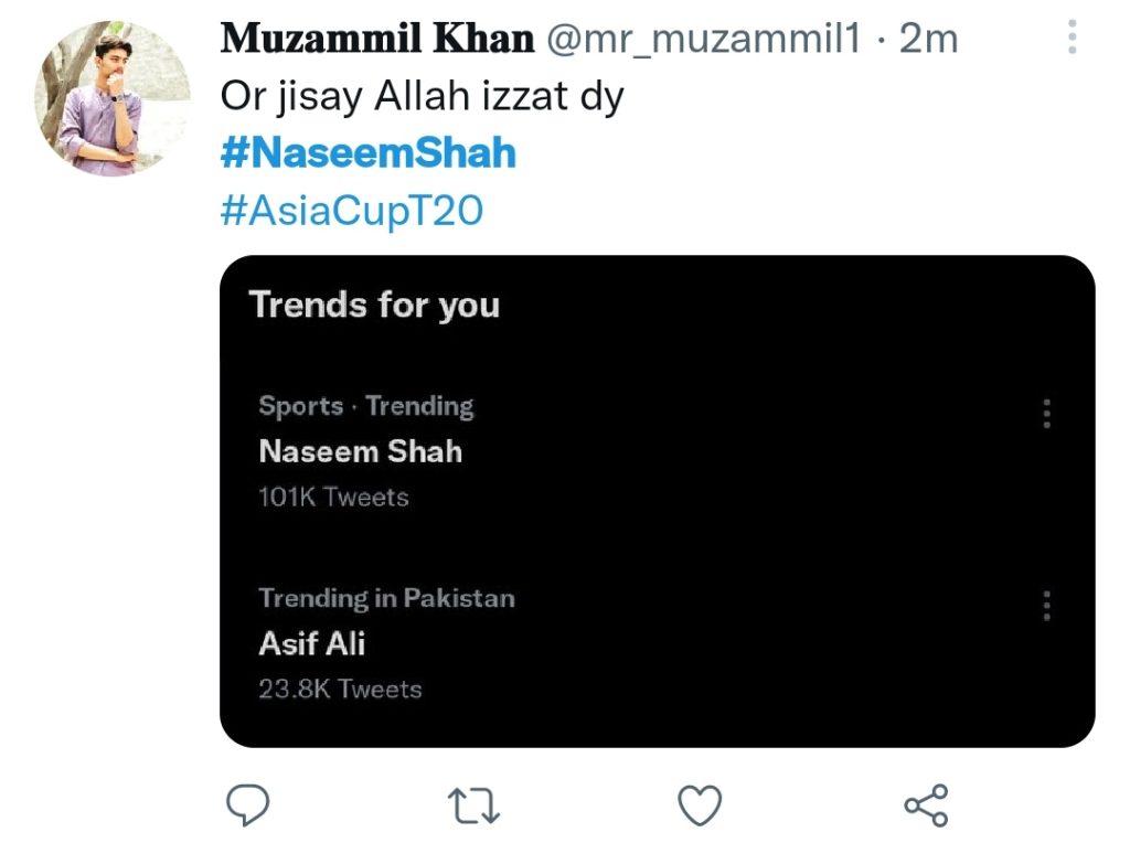 Twitter Users Praise Naseem Shah For Match Winning Game