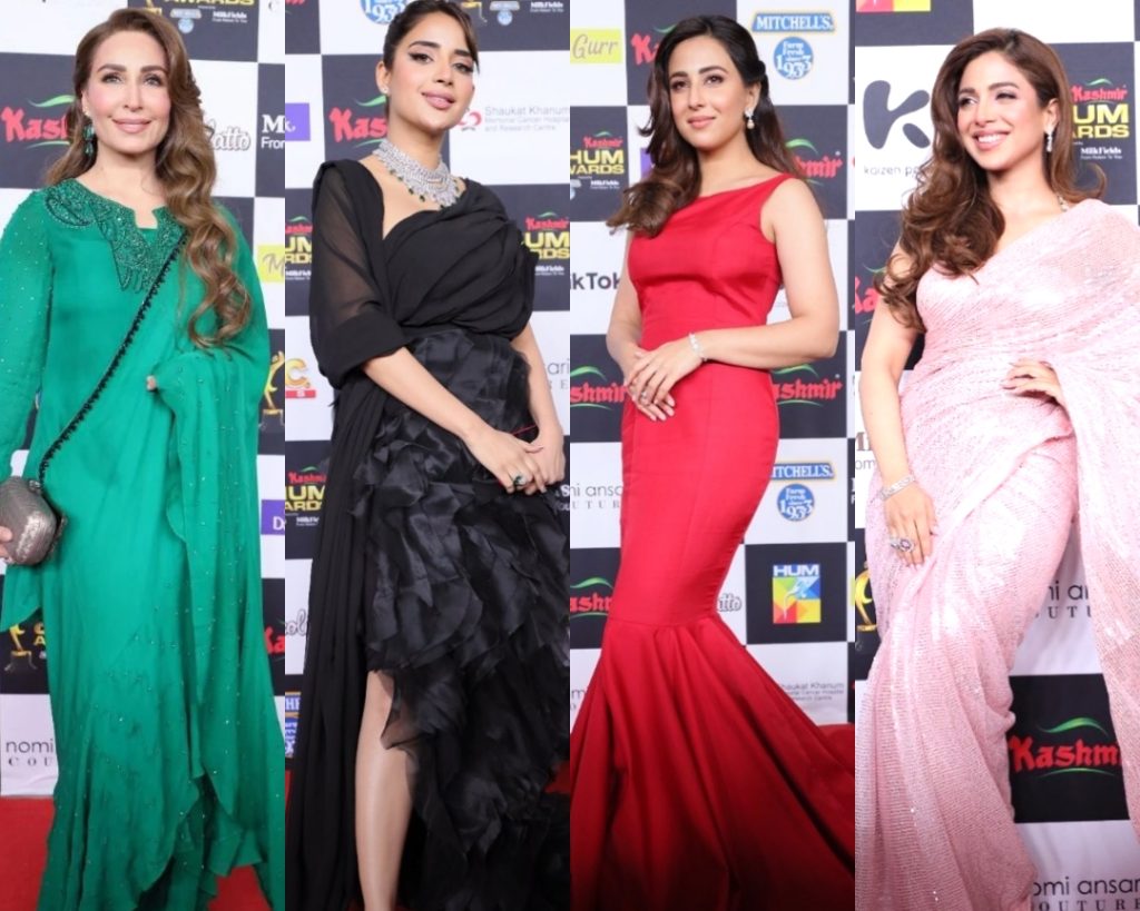 Pakistani Celebrities Pictures From 8th Hum Awards Red Carpet