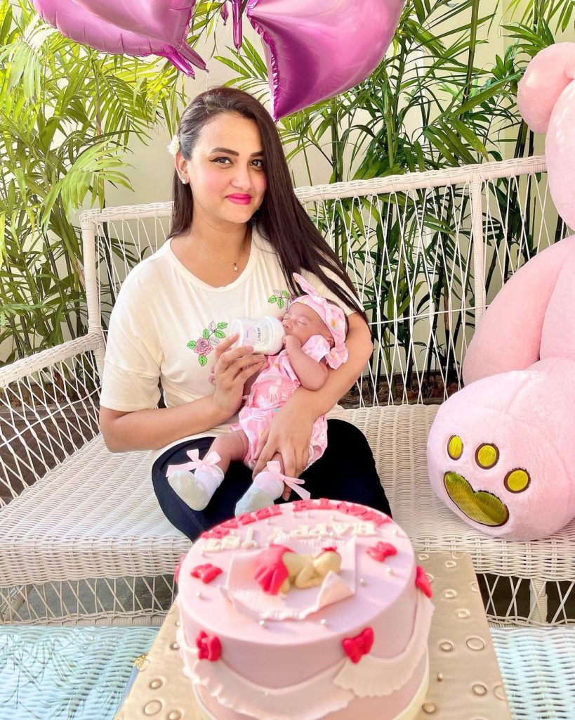Kiran Tabeir Celebrates One Month Birthday Of Her Daughter Izzah