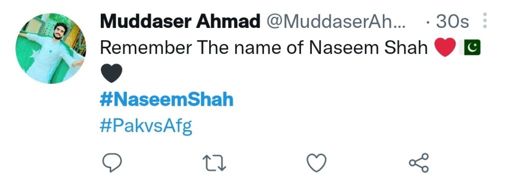 Twitter Users Praise Naseem Shah For Match Winning Game