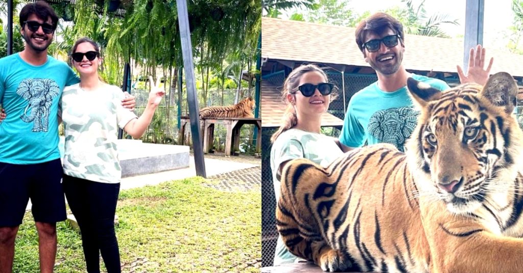 Minal Khan & Ahsan Mohsin New Clicks From Tiger Park , Phuket Thailand