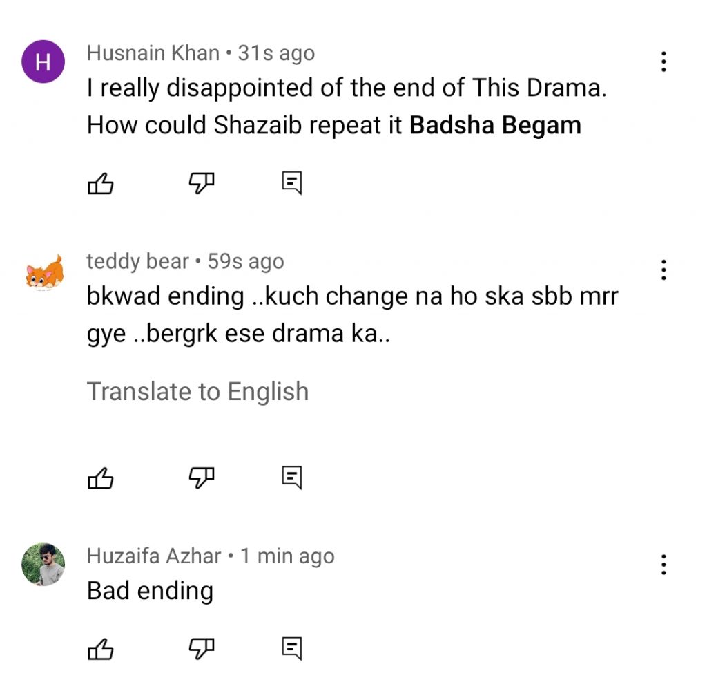 Badshah Begum Last Episode Public Reaction