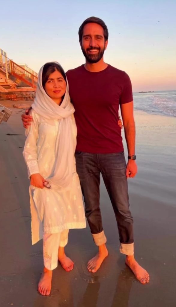 Malala Yousafzai Pictures with Husband from Lahore