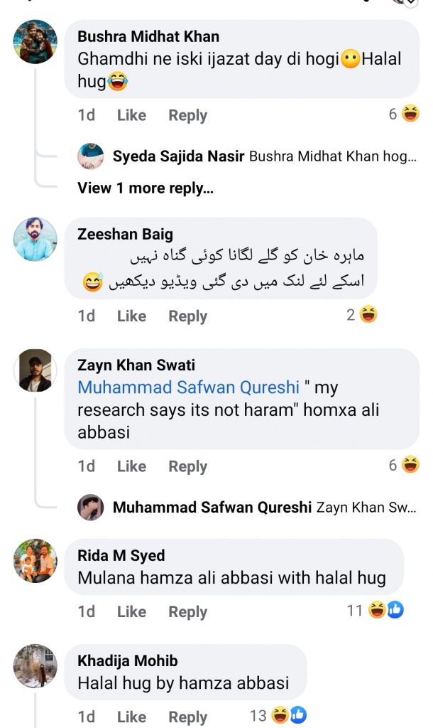 Criticism on Hamza Ali Abbasi & Mahira Khan Hugging Each other