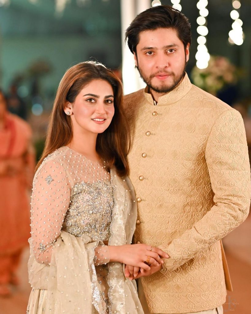 Hiba Bukhari And Arez Ahmed Shine In Black At Friends Wedding