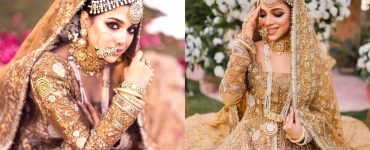 Sonya Hussyn Looks Adorable In Dull Gold Bridal Outfit