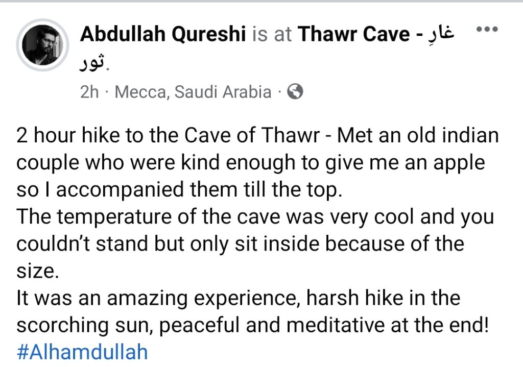 Abdullah Qureshi Shares New Pictures From Cave Thawr Makkah