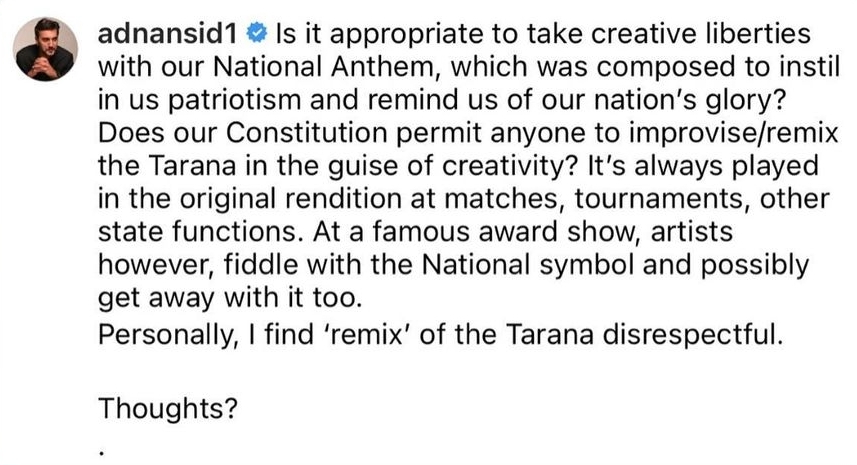 Adnan Siddiqui Thinks Musicians Disrespected National Anthem at LSA