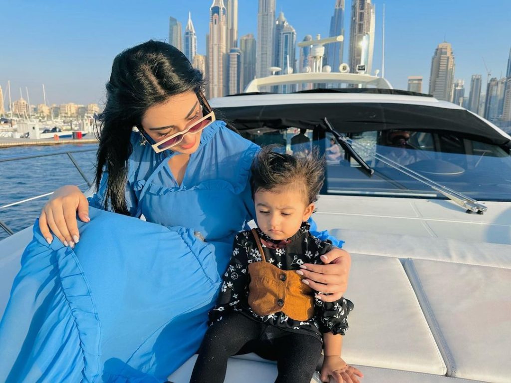 Sarah Khan and Falak Shabir Pictures While Boating in Dubai