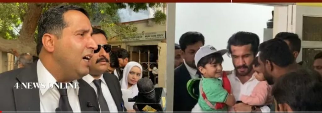 Feroze Khan Meets His Kids Outside Court Room
