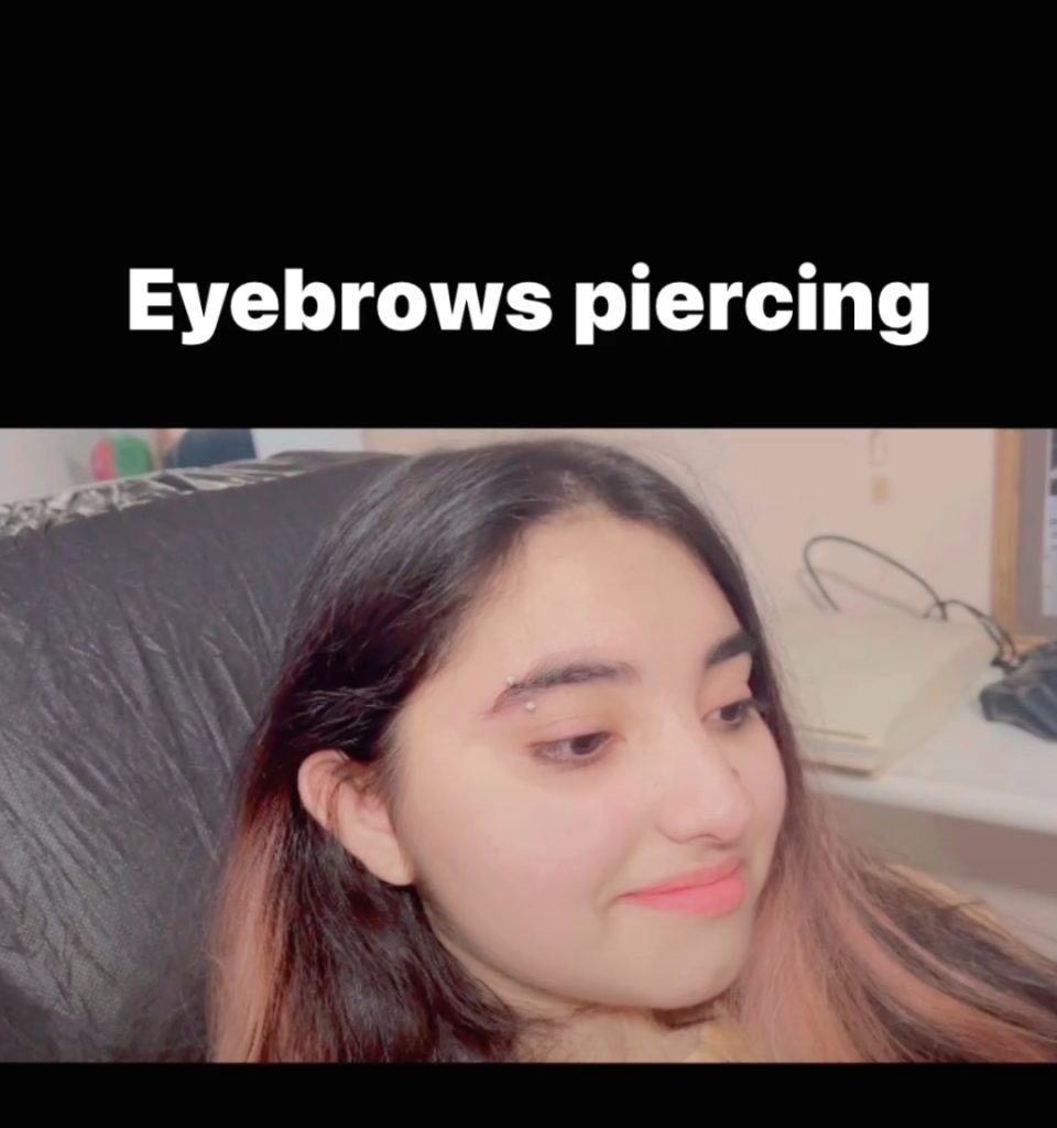 Javeria Saud Daughter Jannat's Eyebrow Piercing Video & Pictures