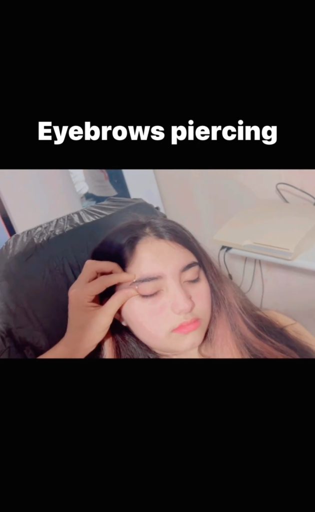 Javeria Saud Daughter Jannat's Eyebrow Piercing Video & Pictures