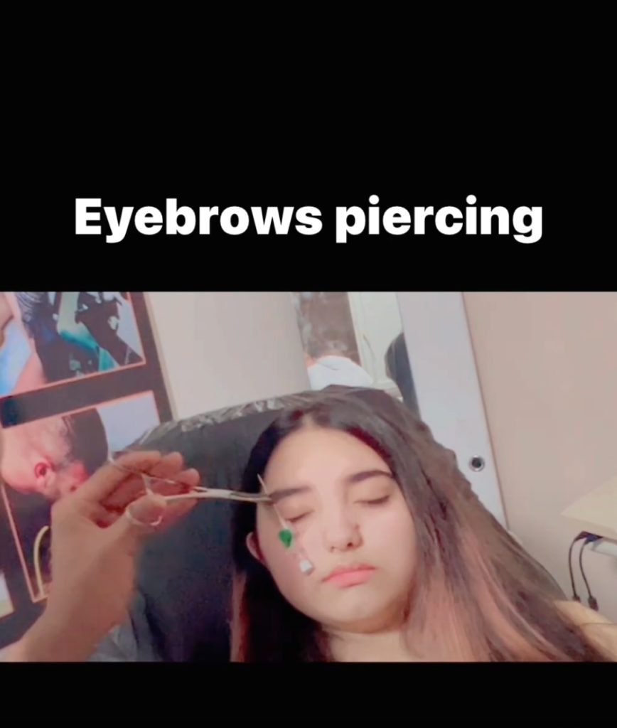 Javeria Saud Daughter Jannat's Eyebrow Piercing Video & Pictures