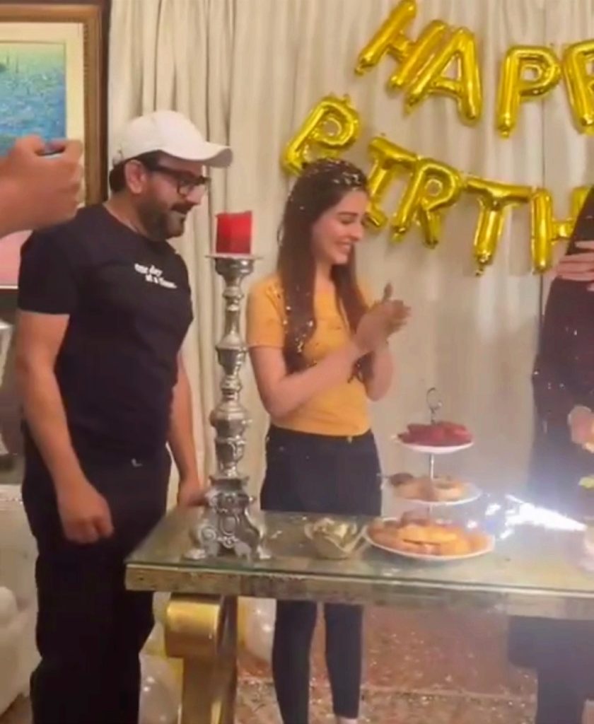 Shaista Lodhi's pre birthday celebration from the drama set
