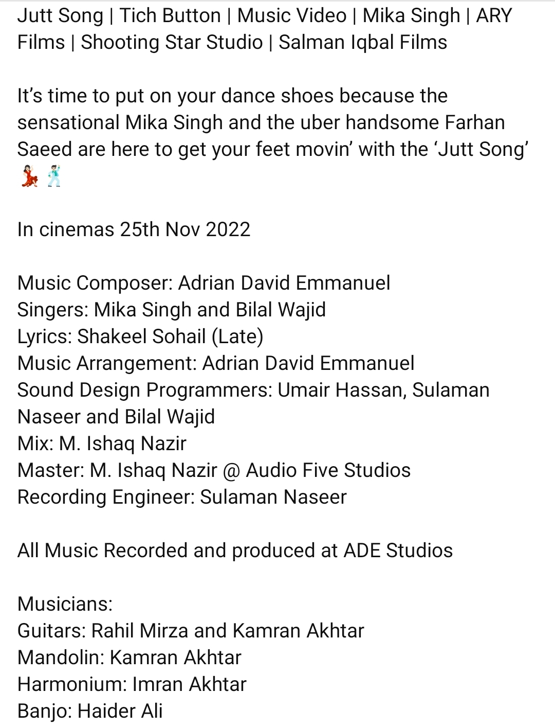 Tich Button's Punjabi Upbeat Song Jutt Out Now Reviewit.pk