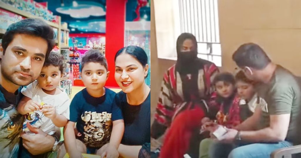 Veena Malik's Children Met Father After Four Years