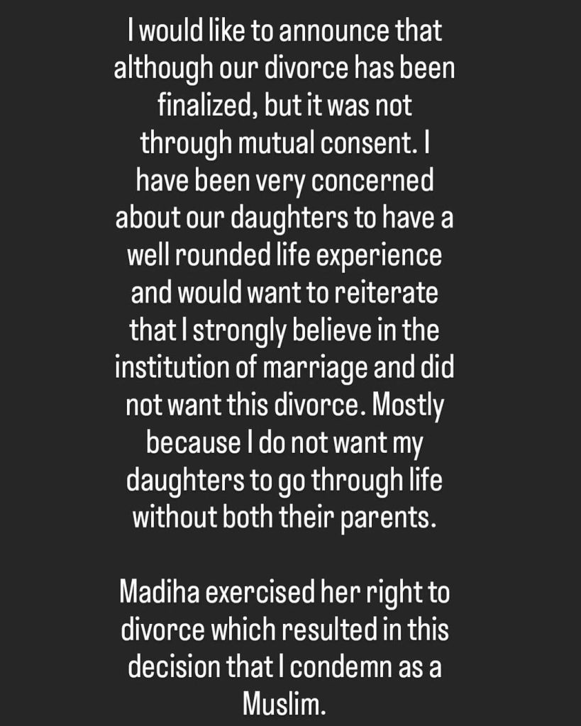 Hasan Noman Shares He Did Not Want To Divorce Madiha Rizvi
