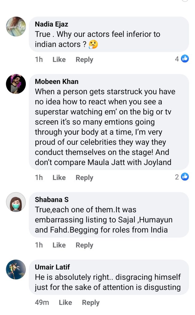 Public Thinks Pakistani Actors Are Too Impressed With Bollywood Stars