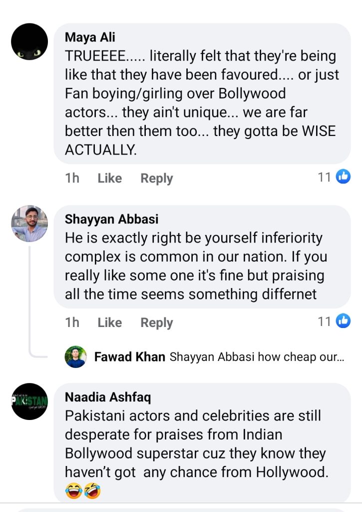 Public Thinks Pakistani Actors Are Too Impressed With Bollywood Stars